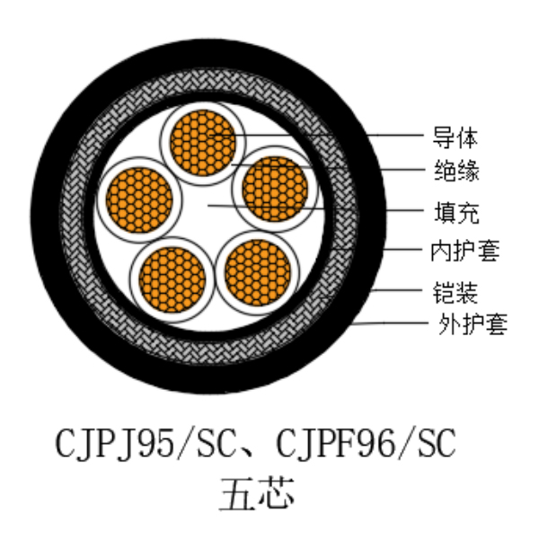 铜芯交联聚乙烯绝缘低烟无卤船用电力电缆-CJPJ95/SC-0.6/1kV、CJPF96/SC-0.6/1kV